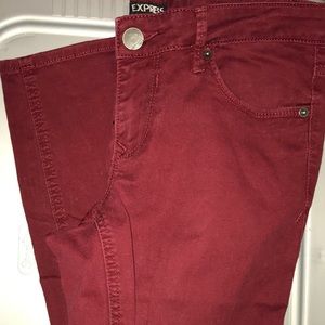 Express Skinny Jeans, Red, Size 8
